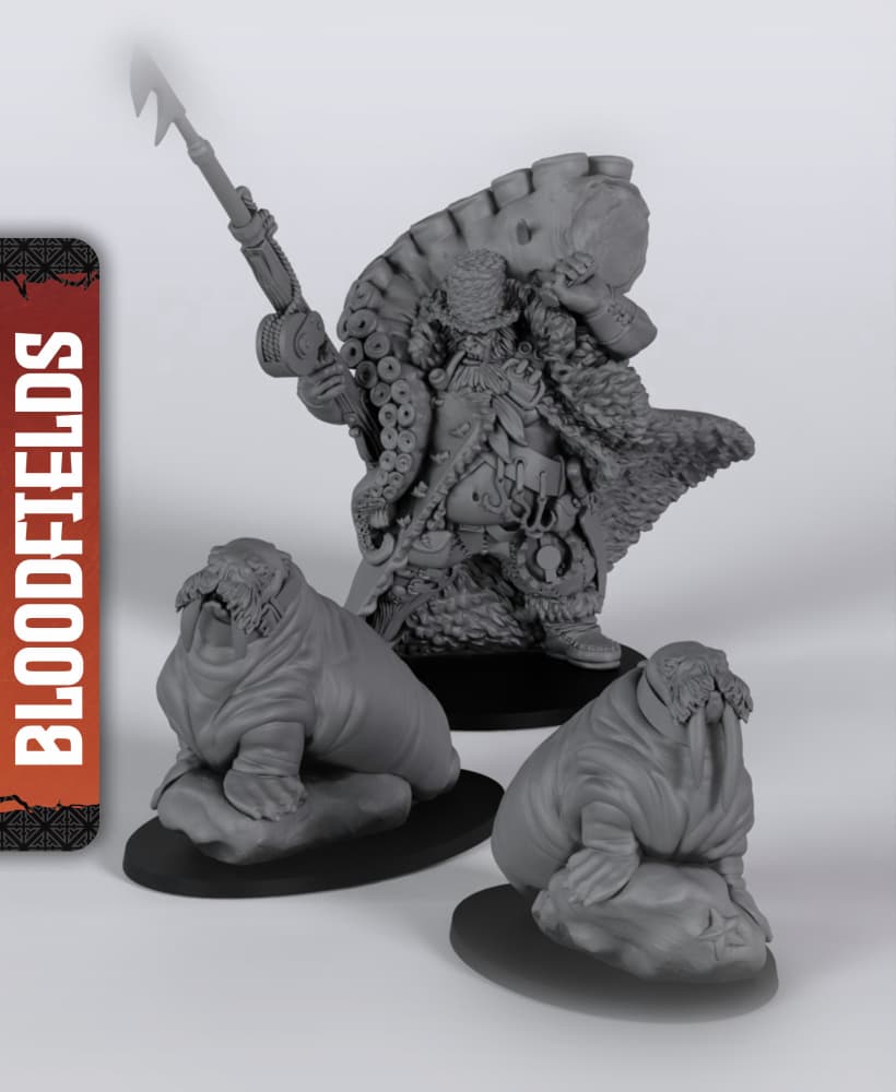 Cpt. Narom + Mika + Ackimo - With Free Dragon Warhammer - 5e DnD Inspired for RPG and Wargamers 3d model