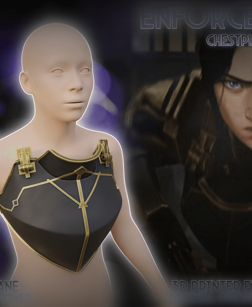 Enforcer Vi/Caitlyn Chestplate Armor Arcane League of Legends 3d model