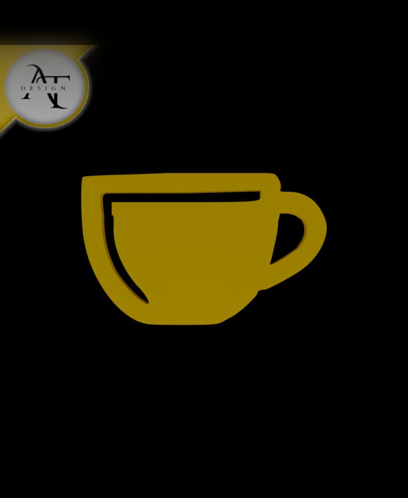 Simple Coffee Cup Symbol - 2D Art 3d model