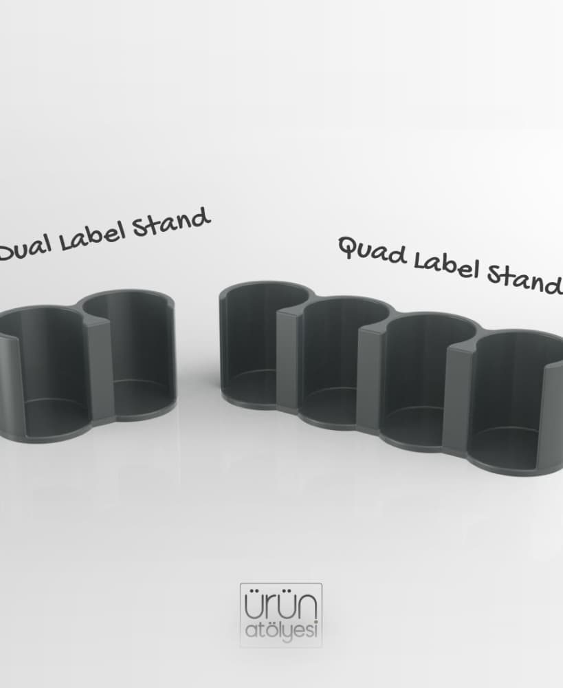 Label Holder Stand – Dual & Quad Versions 3d model
