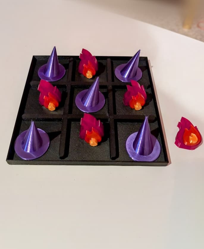 Witch-Tac-Toe - Three in a Row - Spooky Season Tic Tac Toe Game - Halloween Decor 3d model