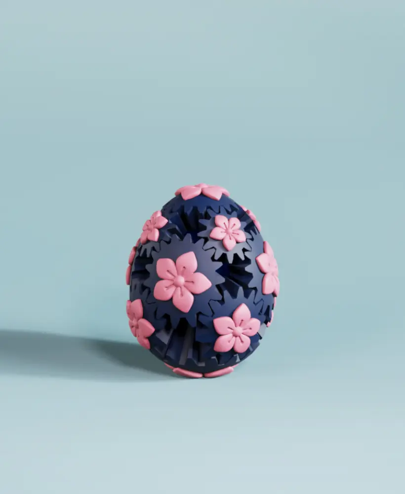 Sakura Egg Gear Fidget 3d model