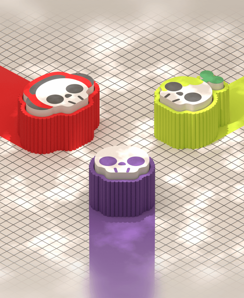 Cute Clicker Skull Collection | No AMS | Print-in-place | Support-free 3d model