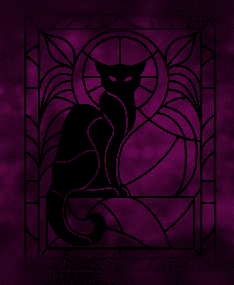 Cat for wall decor or stained glass resin DIY 3d model
