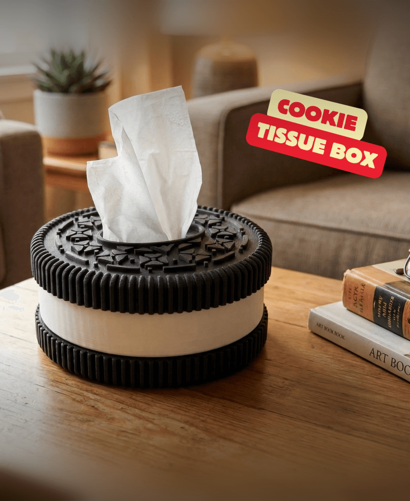 TISSUE BOX / COOKIE DESIGN / EASY TO RINT / TISSUE DISPENSER / TISSUE HOLDER / ORGANIZER 3d model