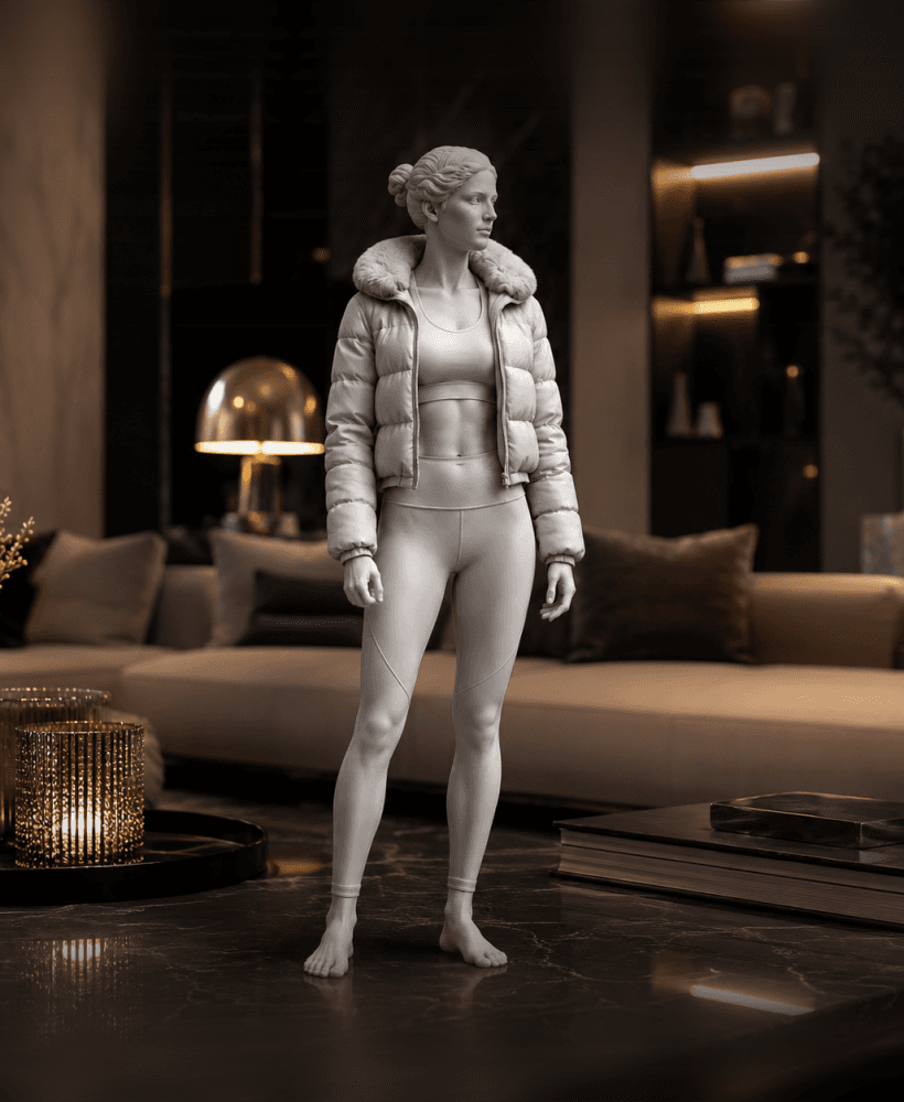 Free Modern Athletic Woman Statue STL – Streetwear Fitness Figure 3D Print 3d model