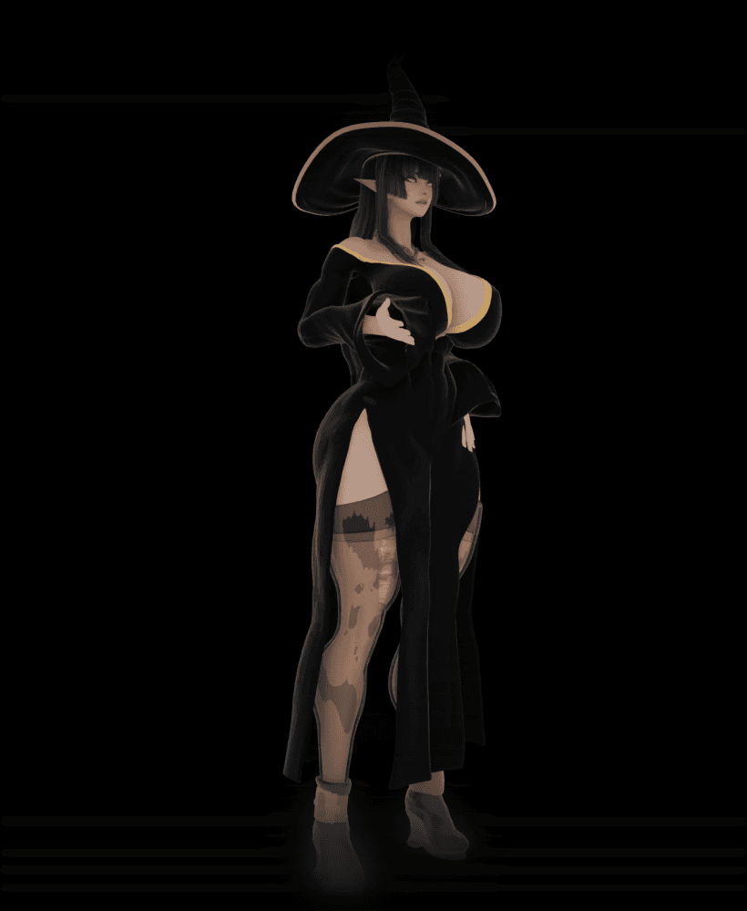 Sexy Curvy Witch v2.0 3d model