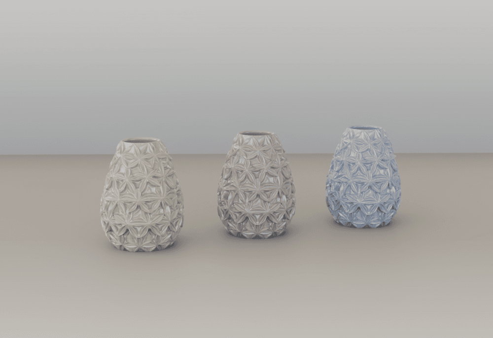 Star stellate flower Petal Vase 3d model