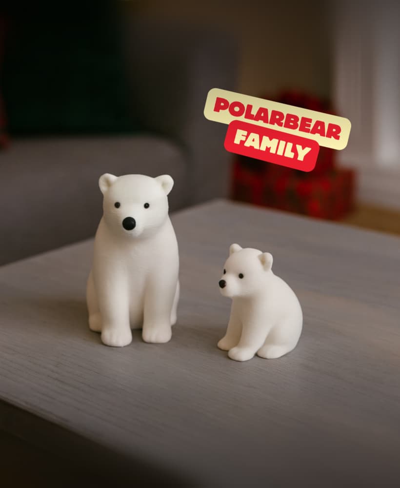 POLAR BEAR FAMILY - MOM & CHILD / CHRISTMAS DECOR / TOY 3d model