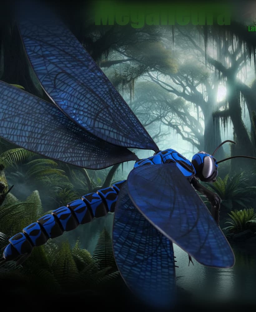 Meganeura Giant Prehistoric Dragonfly, Articulated 3d model