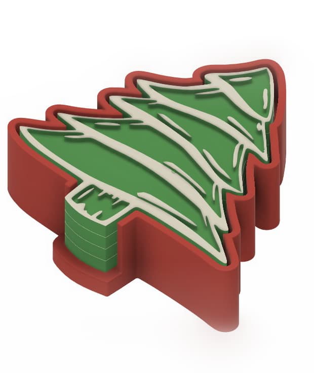X-mas Tree Coasters Set 3d model