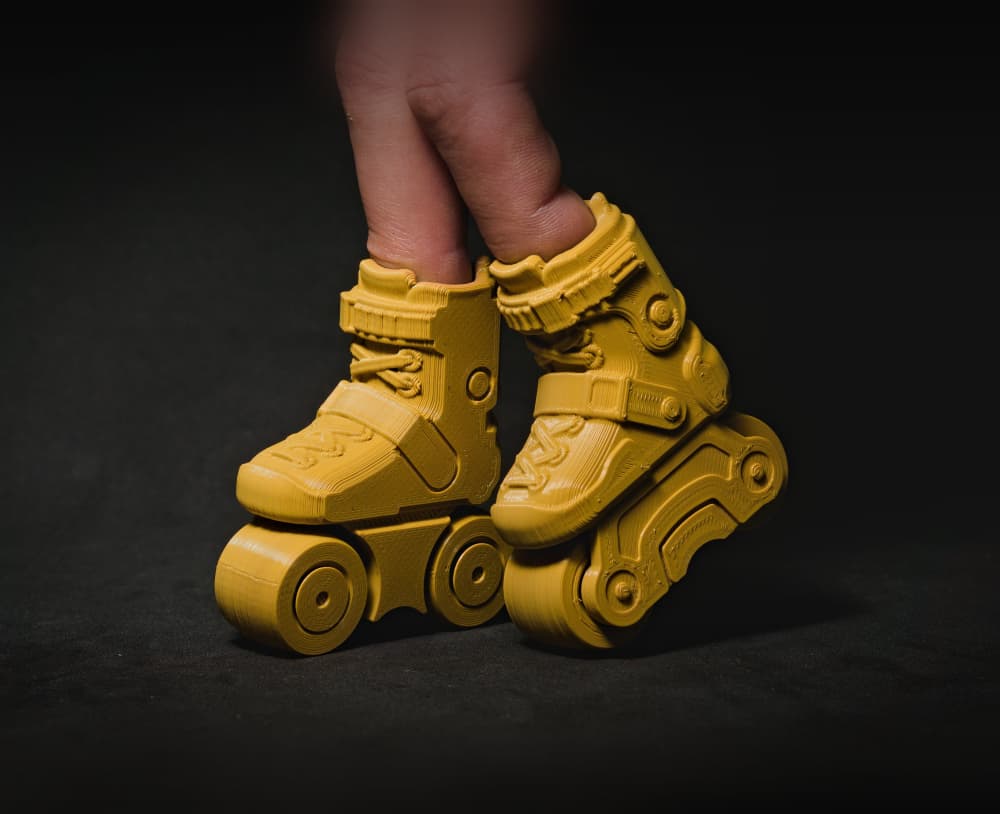 Inline Finger Skates - Print in place 3d model