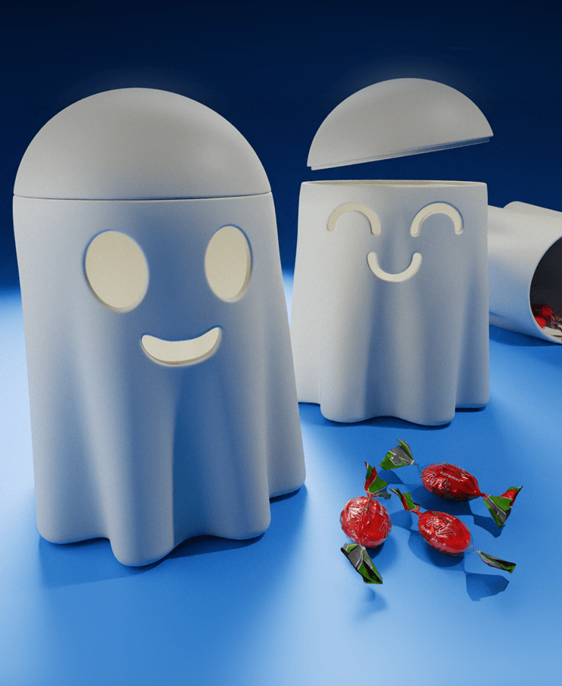 Ghost Halloween Candy Box 3d model