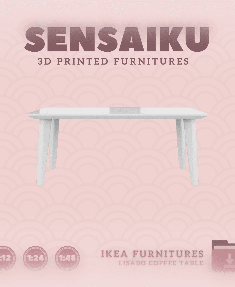 Miniature Replica 04. Lisabo Coffee Table V2 for Miniature Dollhouse IKEA 3D Print (1:12,24,48) 3d model