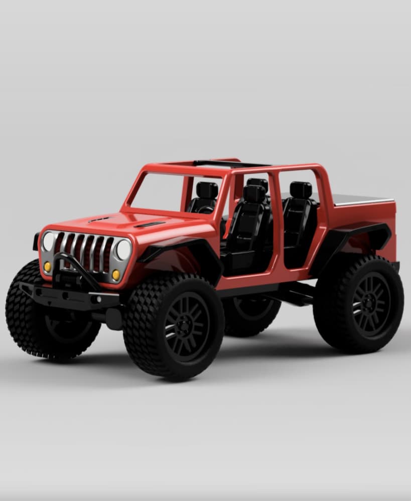 Open 4x4 Gladiator vehicle 3d model