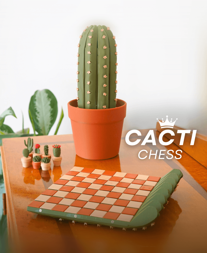 CactiChess - Roll up Cactus Chess Set 3d model