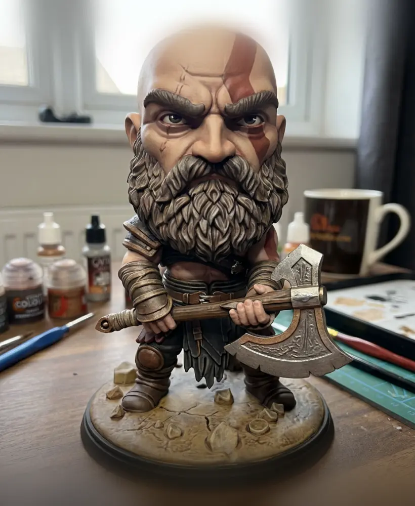 Kratos God of War Chibi | Ragnarok Viking Figure 3d model