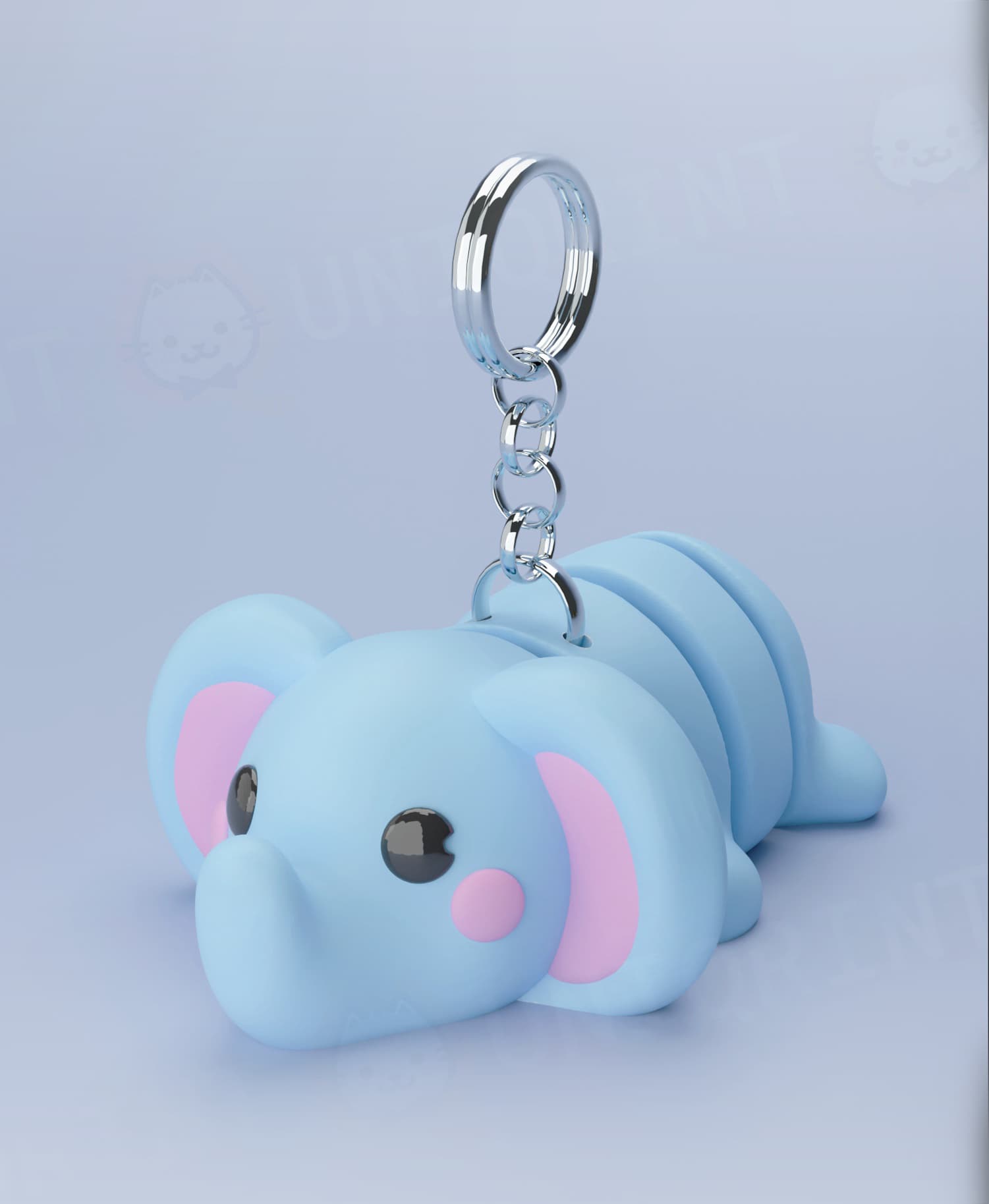 Flexi Elephant Keychain 3d model