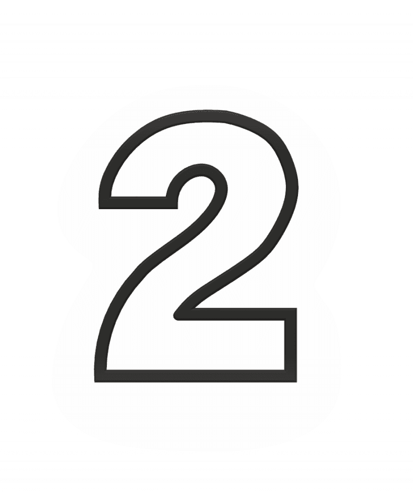 Number 2 Cookie Cutter STL File - 4 inches 3d model