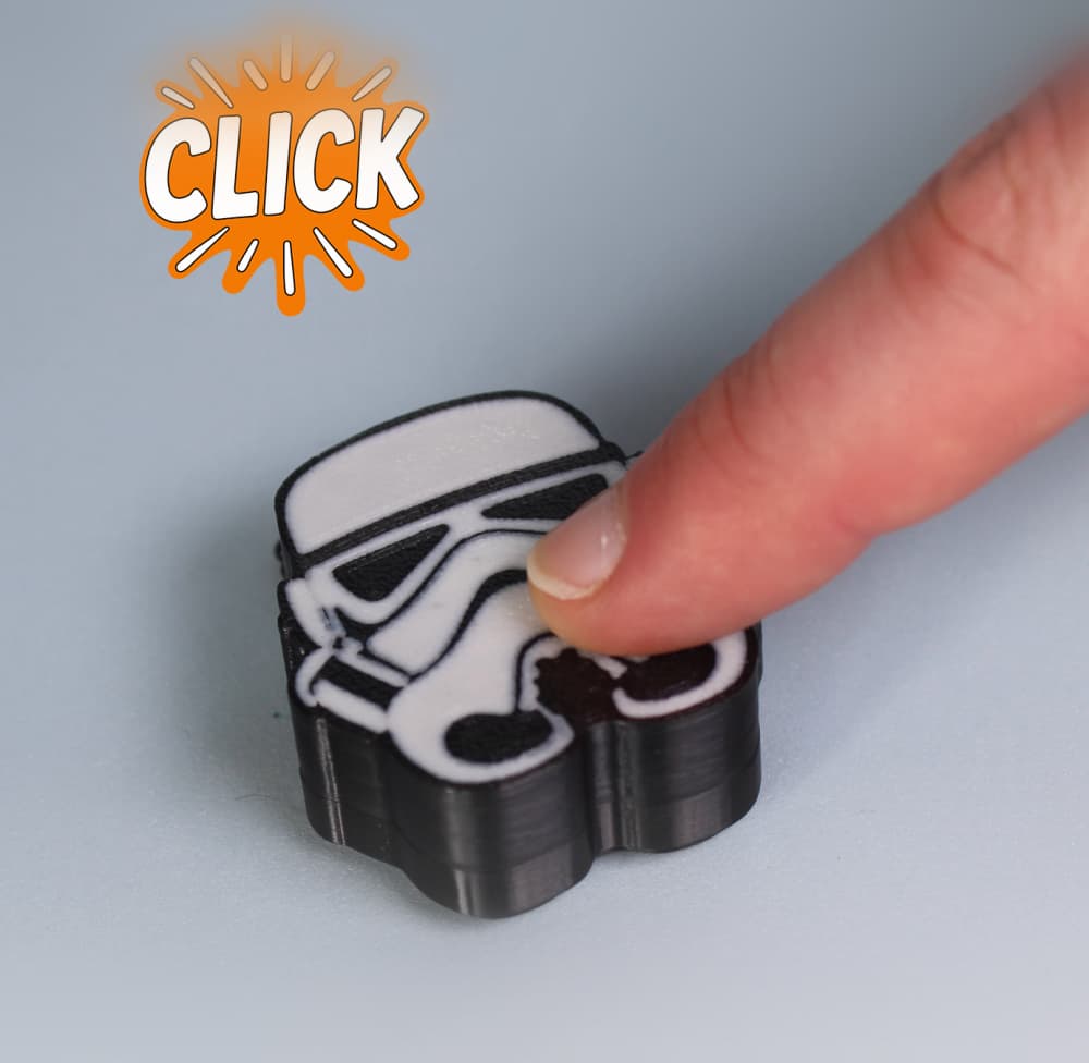Stormtrooper Helmet Fidget Clicker - Keychain 3d model