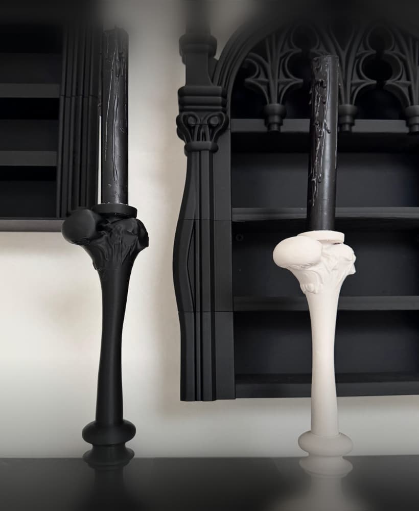 Bone Candle Holder Gothic Home Decor 3d model