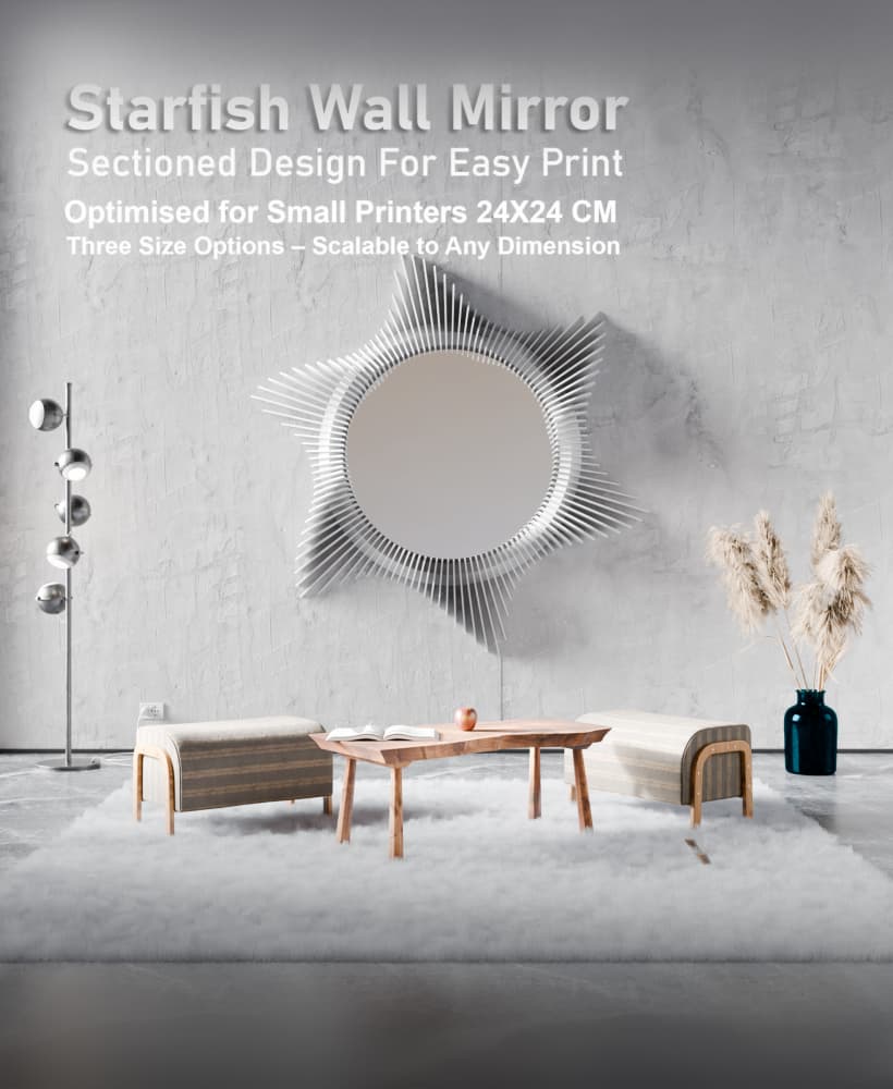 Starfish Mirror Wall Art Design 3d model