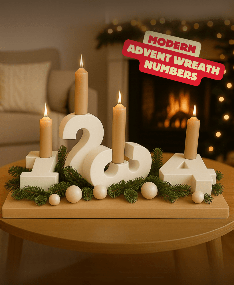 MODERN ADVENT WREATH NUMBERS / CHRISTMAS DECOR / HOMEDECOR / TABLEDECOR 3d model