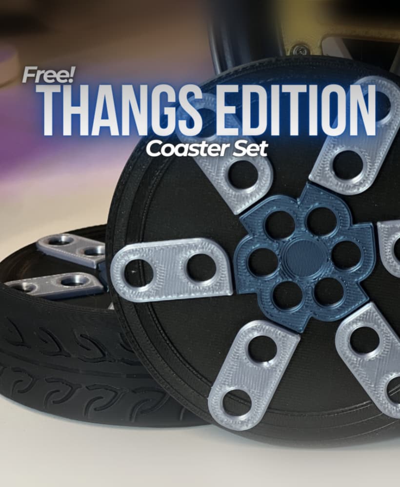 Thangs Wheel Coaster Set – 300 Follower Special Edition 3d model