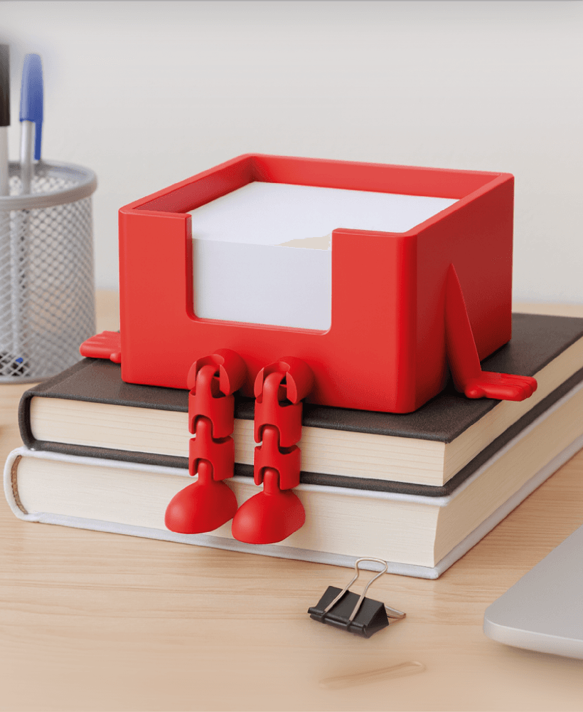Articulated Sticky Note Holder | Fun Storage with Legs Toy | Desk Organizer for Notes 3d model