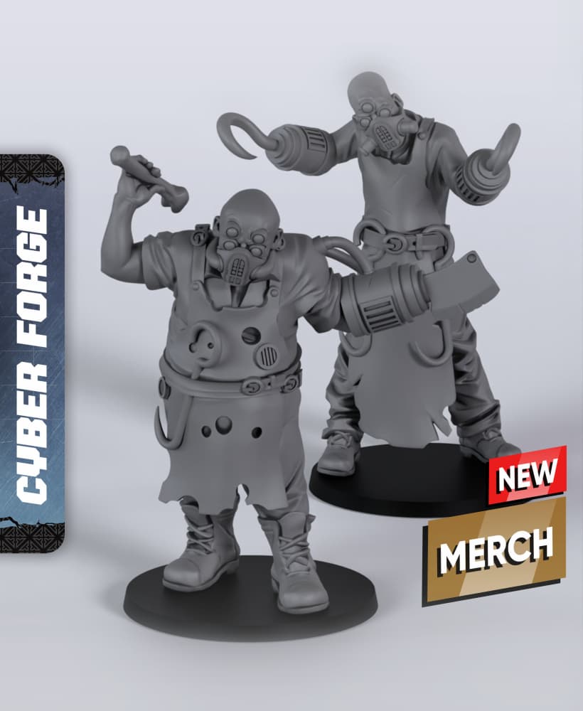 Butcher Civilians - With Free Cyberpunk Warhammer - 40k Sci-Fi Gift Ideas for RPG and Wargamers 3d model