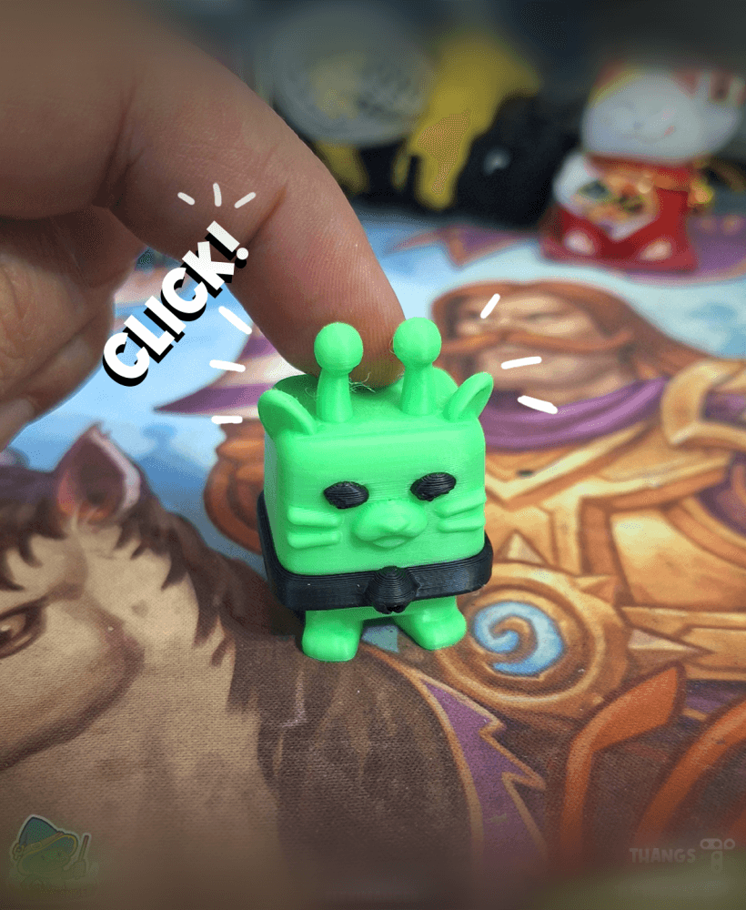 Alien Block Cat | Clicker | Multicolor 3d model