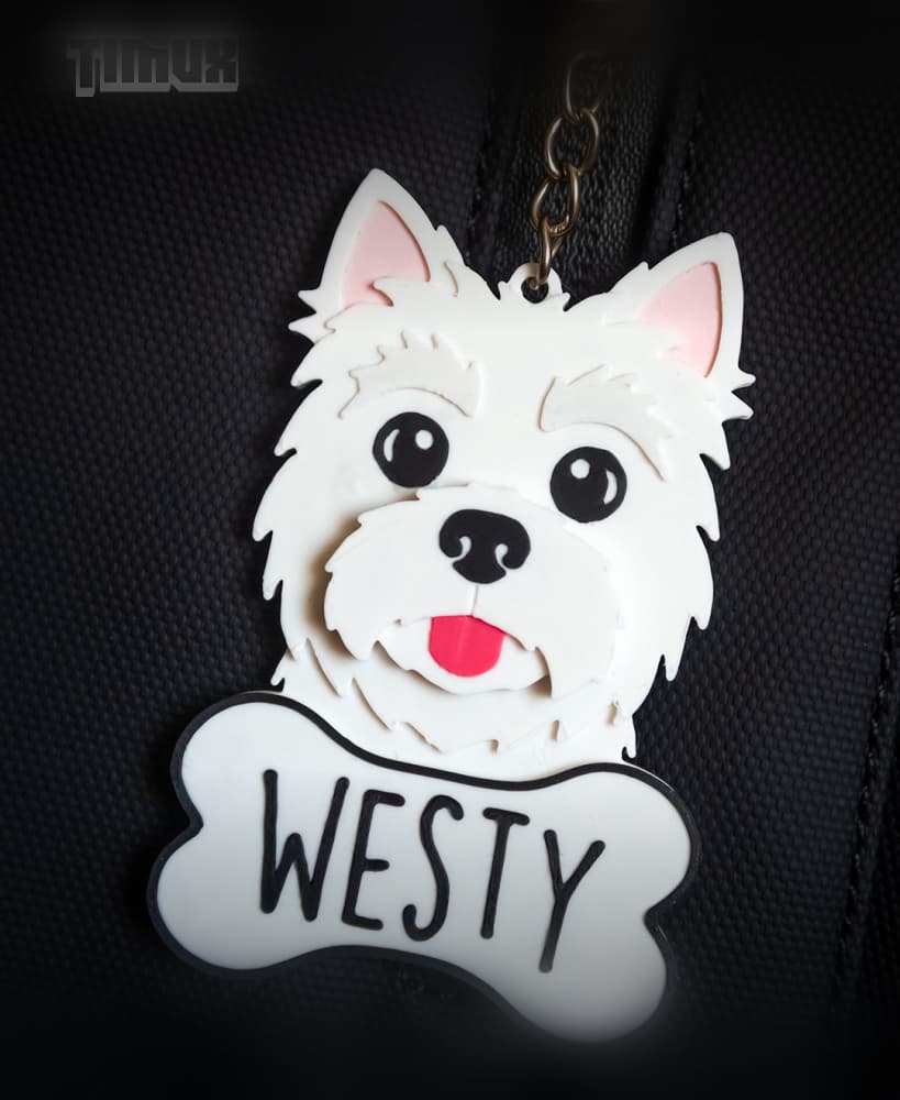 WEST HIGHLAND WHITE TERRIER KEYCHAIN SET 3d model