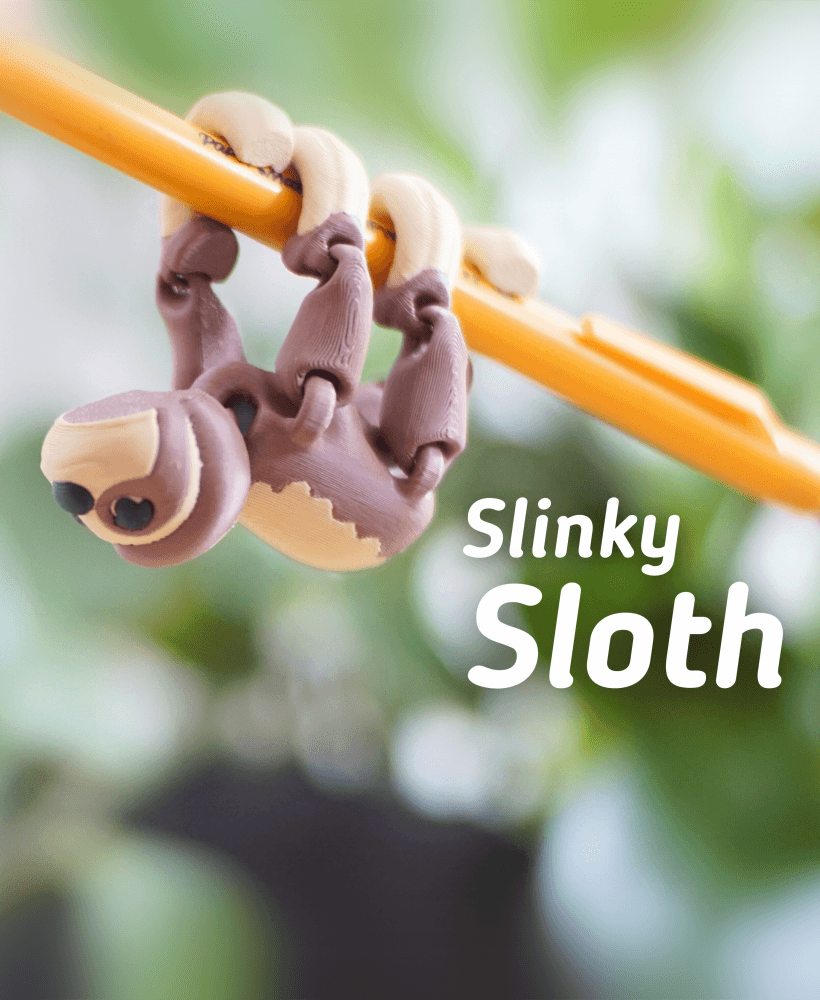 Slinky Sloth - Articulated Fidget Sloth - Ludo 3D Printed Flexy Fidget Toy 3d model