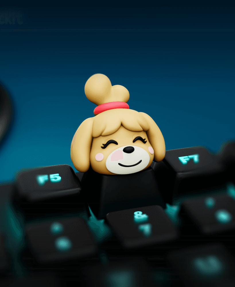 Isabelle Animal Crossing Keycap – Cute Artisan Keycap STL for Mechanical Keyboard (Cherry MX Compati 3d model