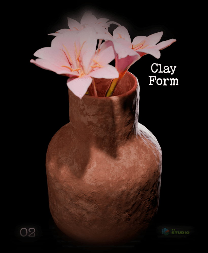 Clay Vase | Decorative Vase STL | 3D Printable Home Decor | STL + 3MF 3d model