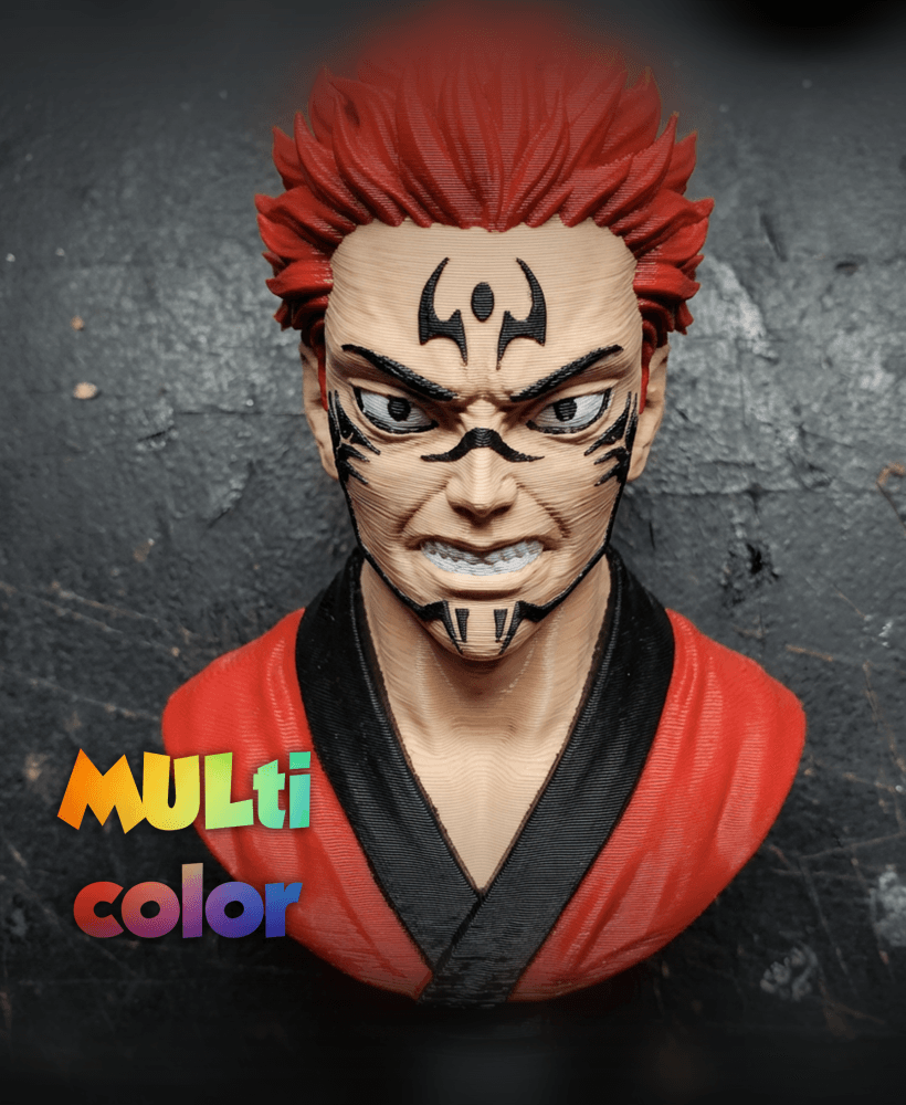 Anime Sorcerer Bust Multi-Color 3MF | Manga Statue | Bambu Ready 3d model