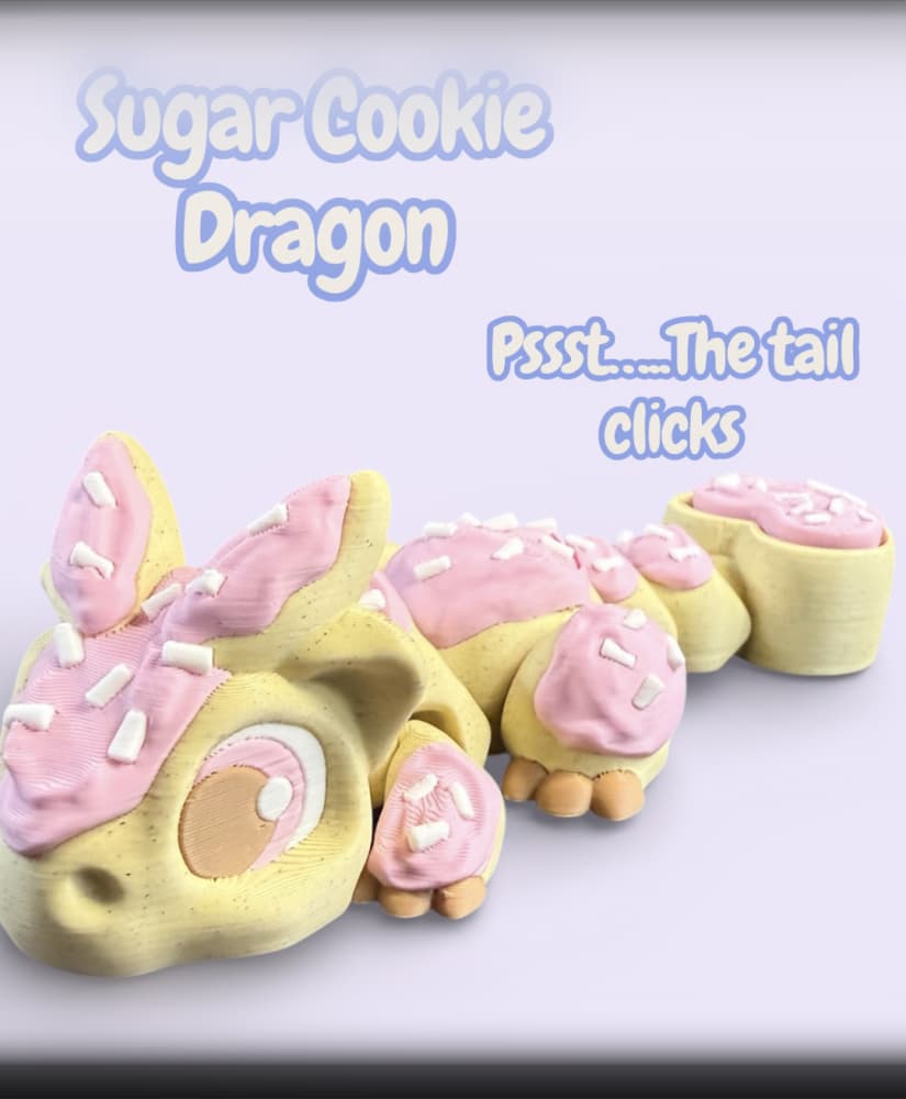 Sugar Cookie Heart Dragon and Bonus Clicky Tail Dragon 3d model