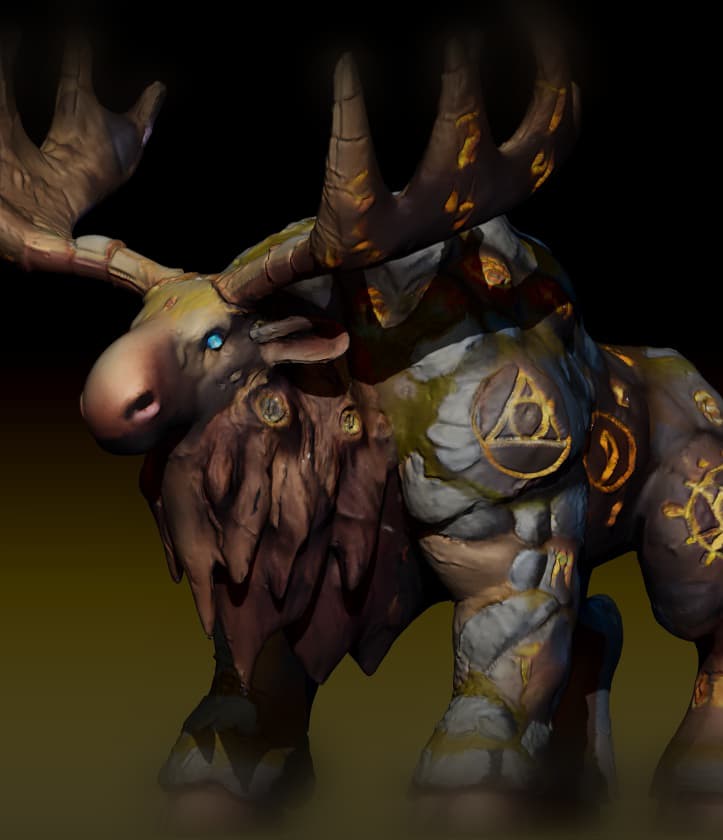 Runewrack - The Runic Moose - FREE For Personal Use 3d model