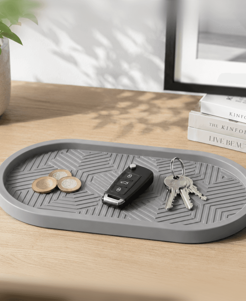 Modern Geometric Valet Tray STL – Oval Catchall Key Organizer, Desk & Entryway Tray 3d model