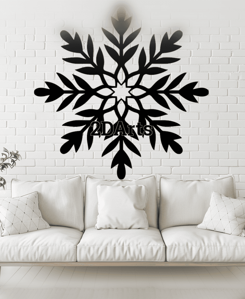 Snowflake 2D Wall Art/Window Art - Digital STL & SVG File for 3D Printing or Laser Cutting 3d model