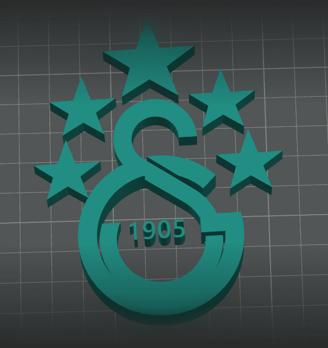 Galatasaray 5 yıldız logo 3d model