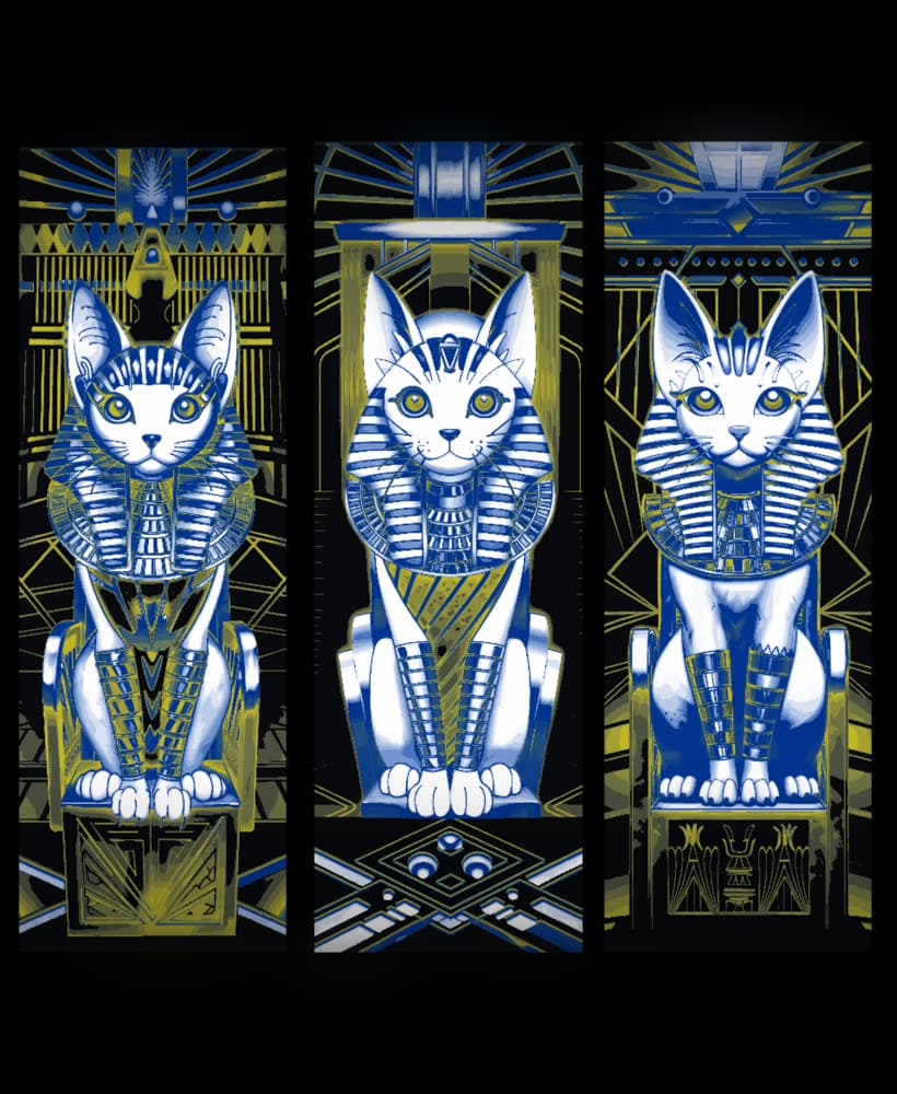 Egyptian Depictions of Cats of the Pharaohs - Set of Bookmarks 3d model