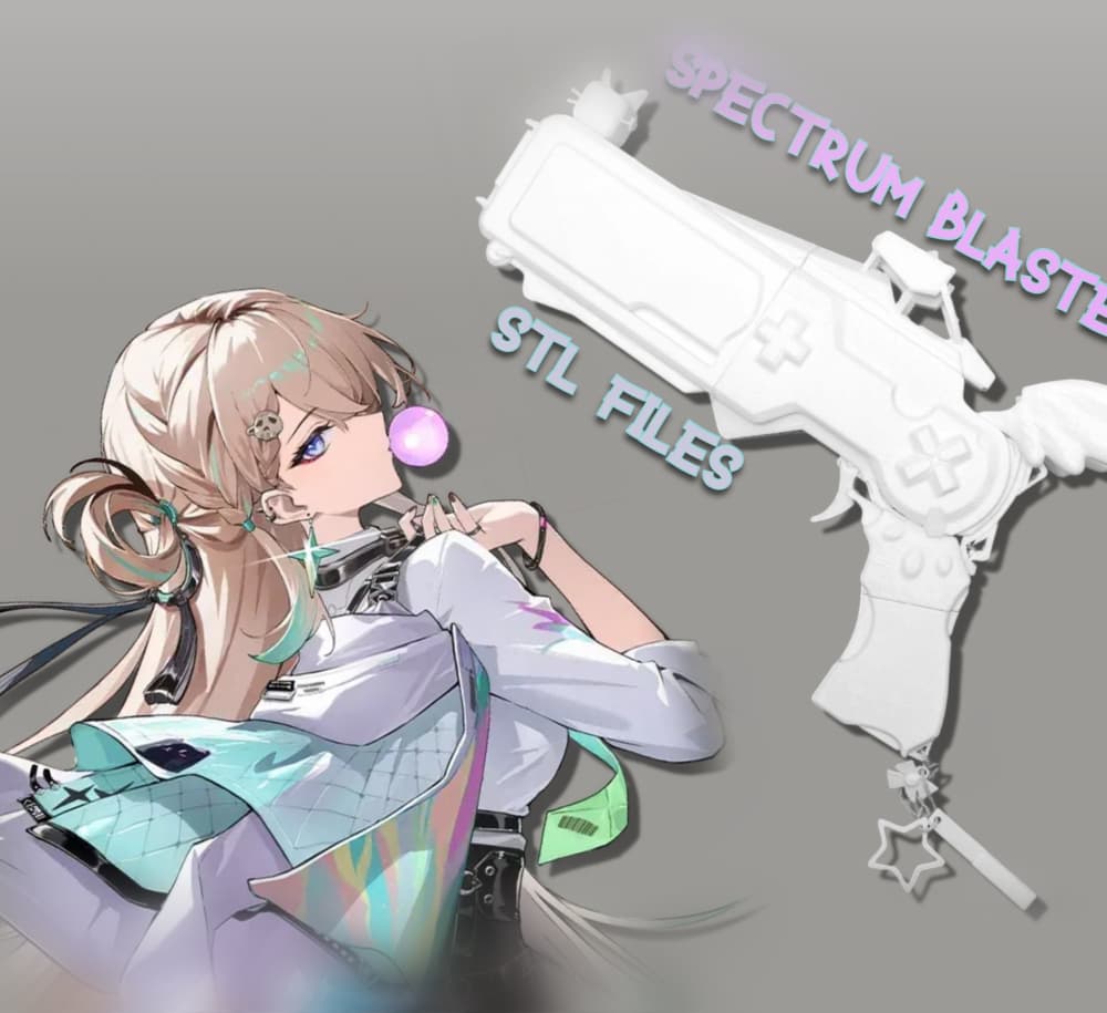 STL Files | Wuthering Waves Spectrum Blaster • 3D Printed Lynae Cosplay Weapon • WUWA Prop Replica 3d model