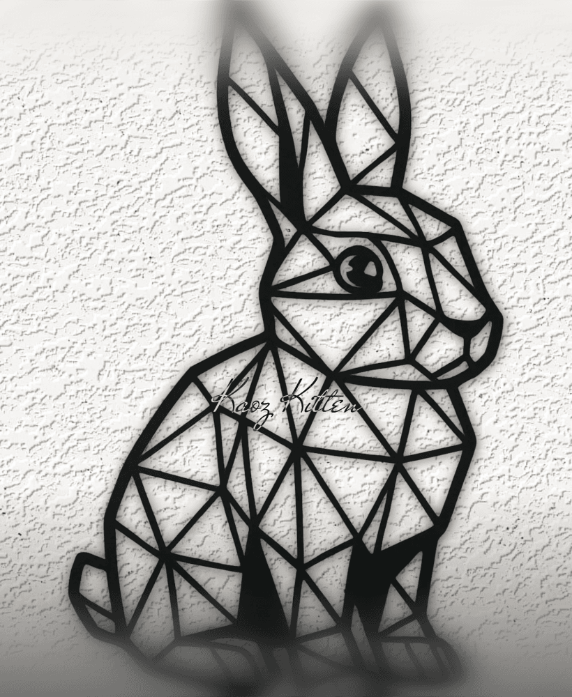 bunny rabbit 7 wall art home decor 3d model