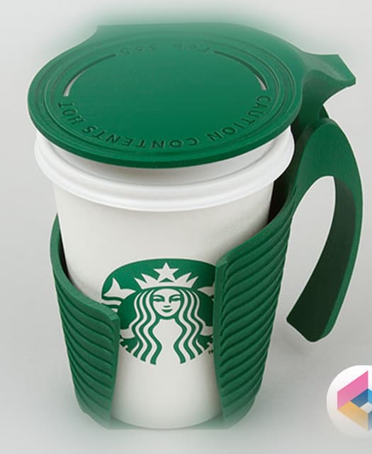 paper cup holder with handle - tall size 3d model