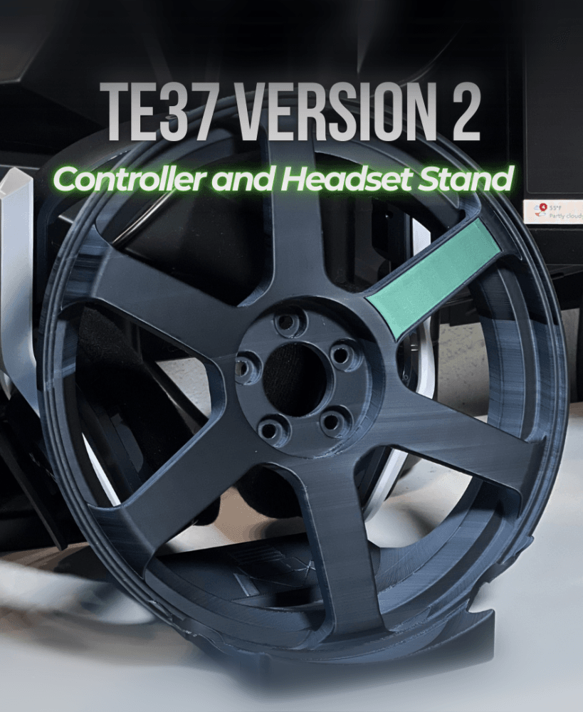 TE37v2 Wheel Controller and Headset Stand 3d model