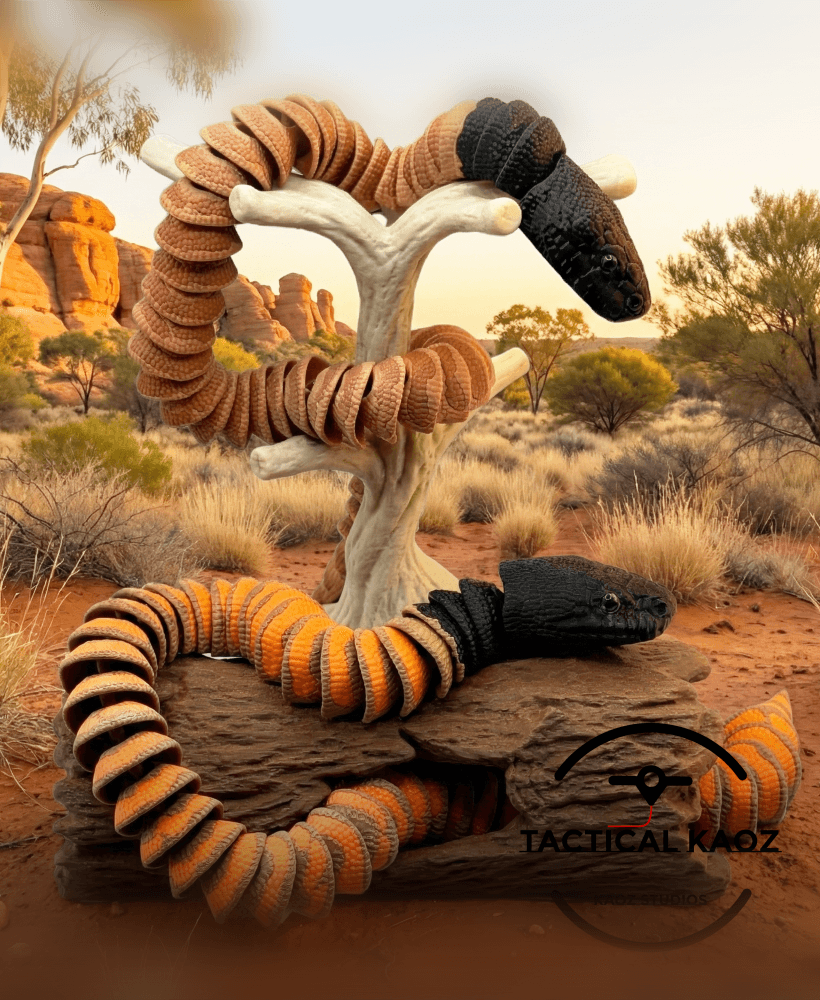 Articulated Black-Headed Python Snake | Pre-Painted + Optional 6mm Glass Eye Version 3d model