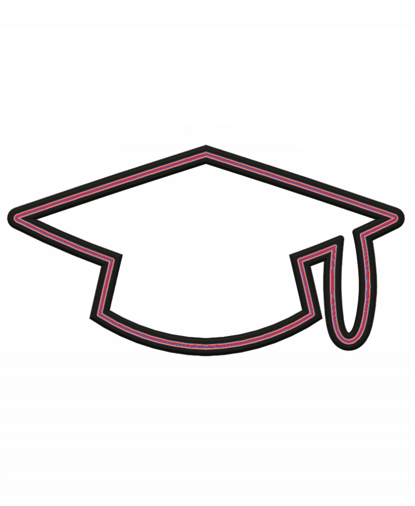Graduation Cap Cookie Cutter STL File - 4 inches 3d model