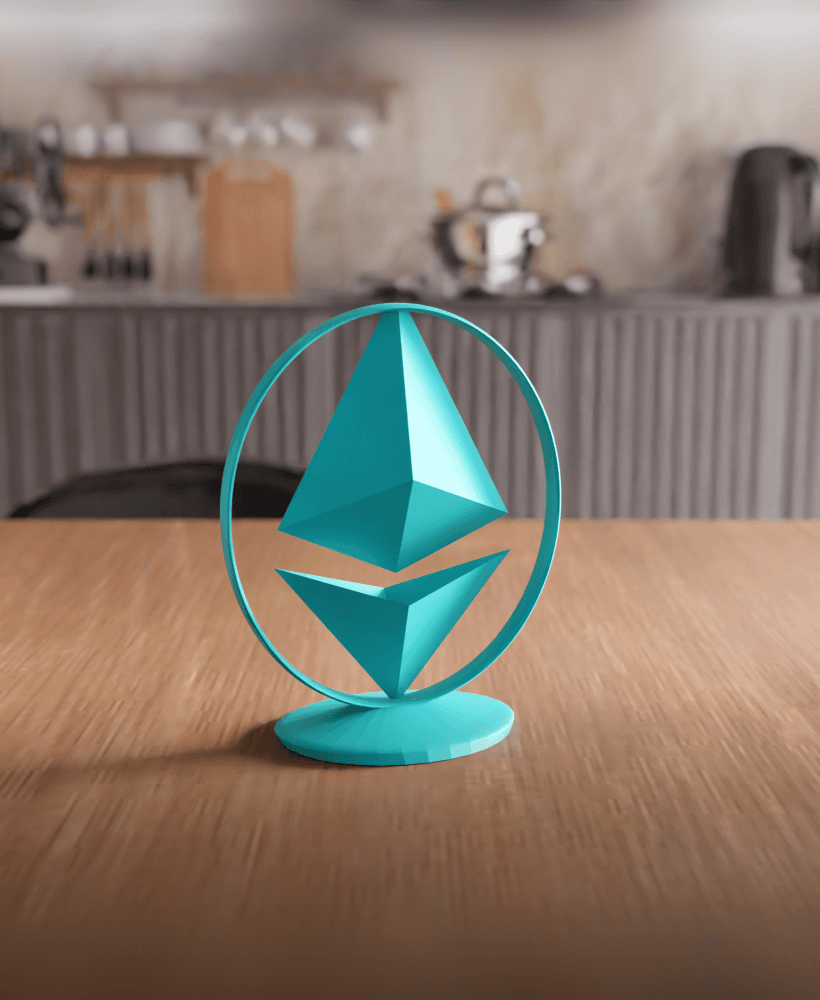 Ethereum Crypto Low-Poly Desktop Statue 3d model