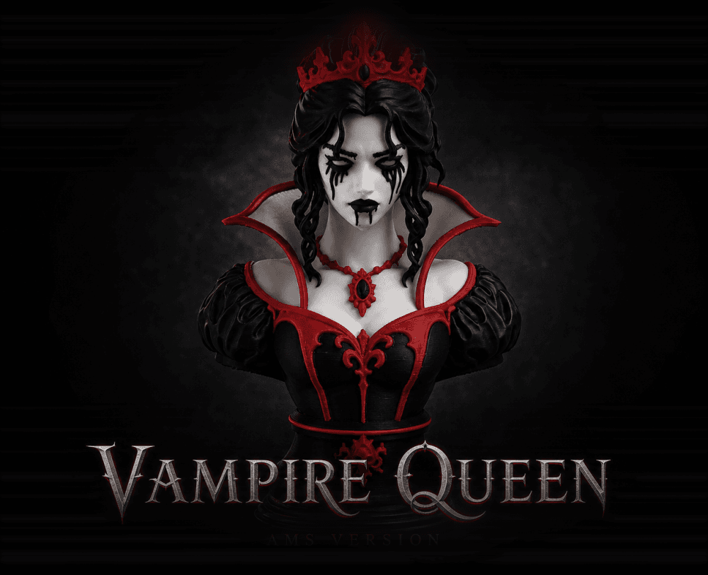 Gothic Vampire Queen Bust - Fantasy Sculpture 3d model